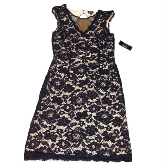 NWT Nicole Miller Lace Cut Out Sheath Dress - Picture 1 of 6